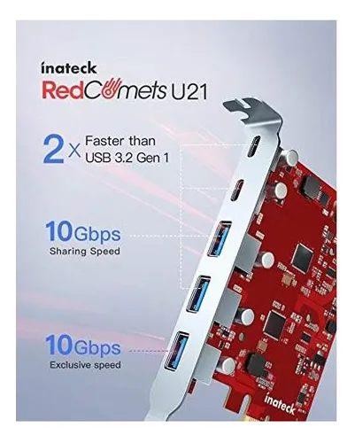 Inateck Pcie A La Tarjeta Usb 32 Gen 2 Con Un Ancho De De 3