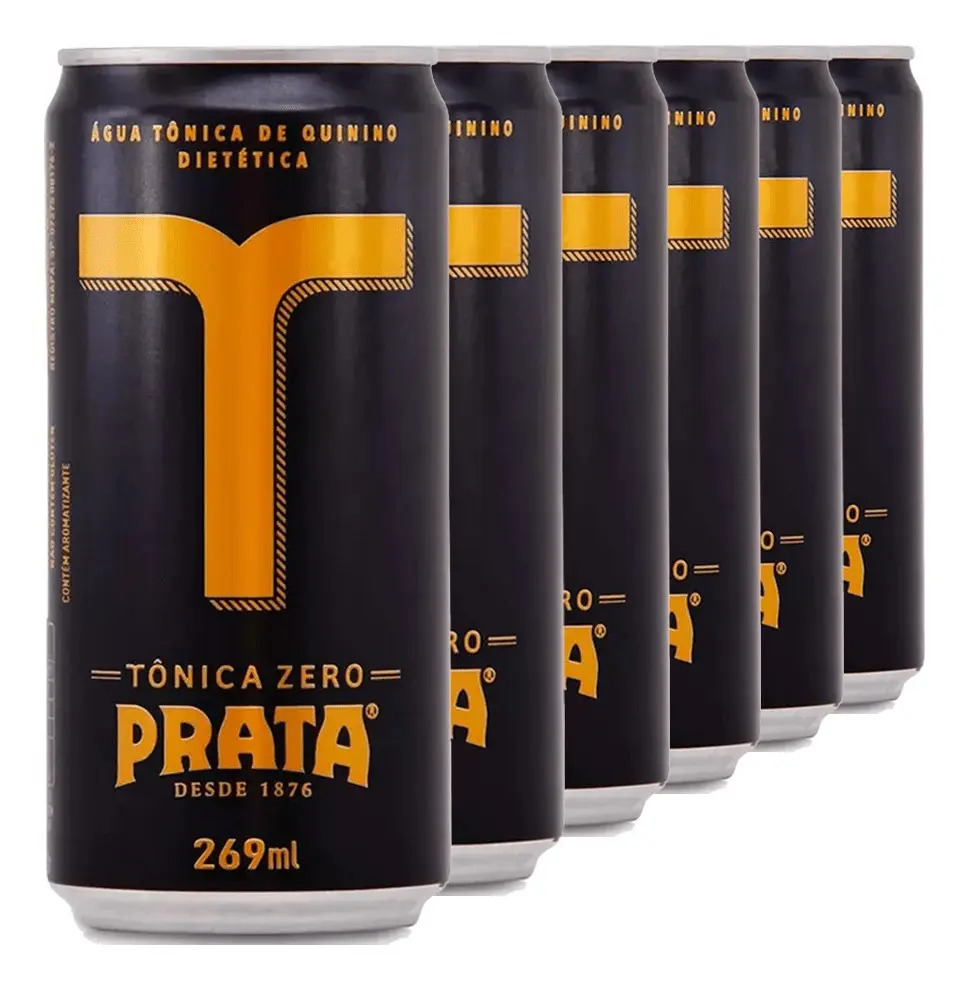 Mixer Prata Tônica Zero Lata 269ml - Pack Com 6 Unidades