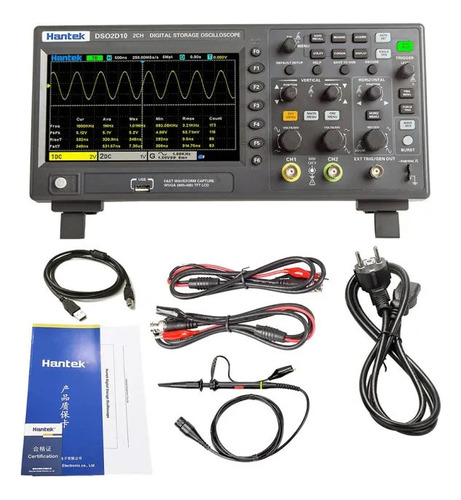 Osciloscopio De 100 Mhz 2 Canales Dso2d10 Hantek