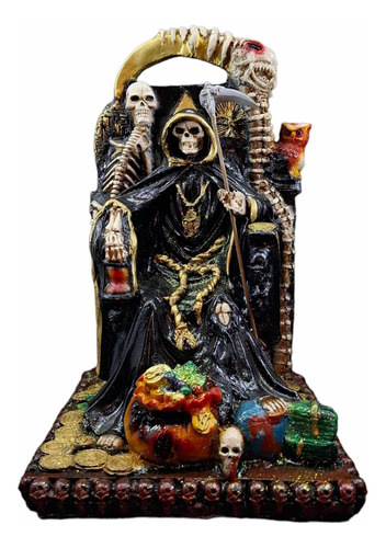 Santa Muerte Trono De Abundancia, Protección 34 Cm Curada