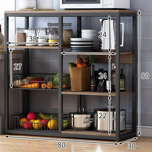 Estantería Multicapa Cocina 80cm, Ahorra Espacio. Negro
