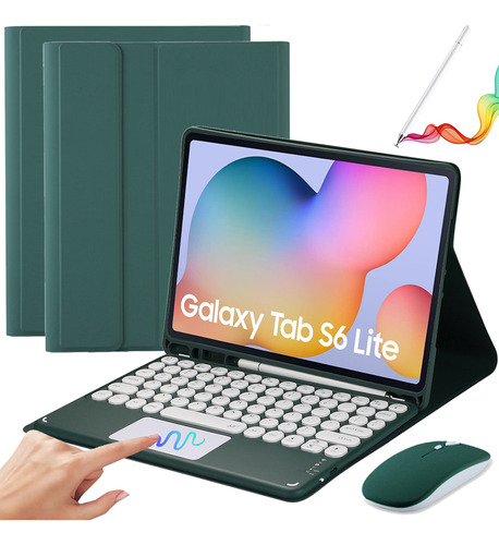 Capa Com Teclado+mouse+caneta Para Galaxy Tab S6 Lite 10.4 