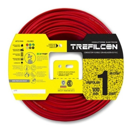 Cable Unipolar 1 Mm Normalizado X 100 Mts Colores Trefilcon