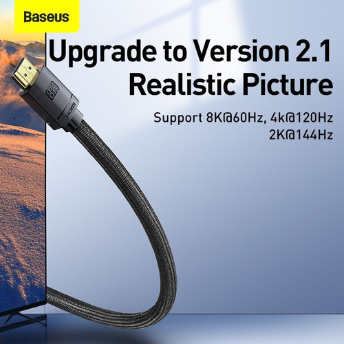 Imagen 9 de 10 de Cable Hdmi A Hdmi 3m Baseus 8k Hd/ 48gbps / 60hz / Premium