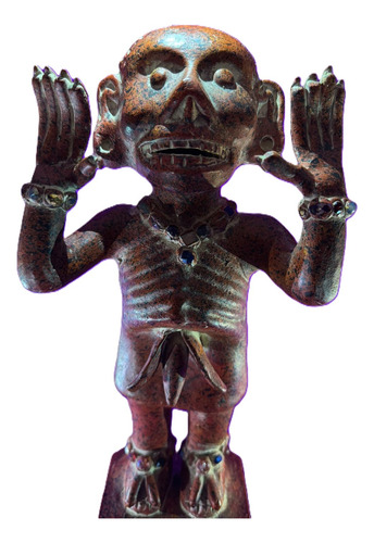 Figura Azteca Mictlantecuhtli + Silvato De La Muerte