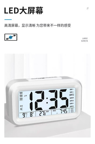 Reloj Despertador Con Pantalla Led, Fecha Y Temperatura