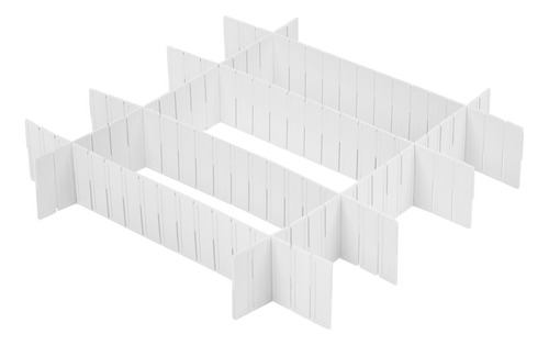 Separador De Cajon Plastico Organizador De Cajon Set X 6 Color Blanco
