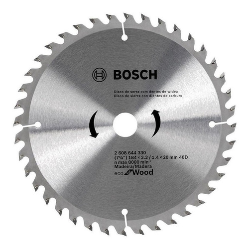Disco Circular 184mm 71/4 40d Eco Bosch 2608644612