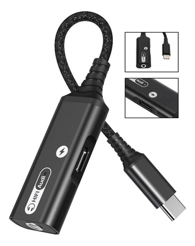 Adaptador Usb Tipo C A Jack 3.5mm Para Samsung Audifonos Dac