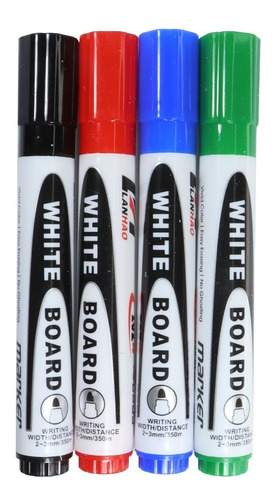 Imagen 1 de 5 de Set 4 Marcadores Para Pizarrón Blanco Colores Pintarron Vaga