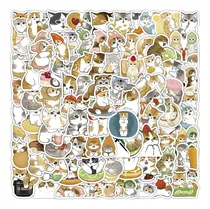 Comprar Paquete 100 Stickers De Gato Mofusand Kawaii