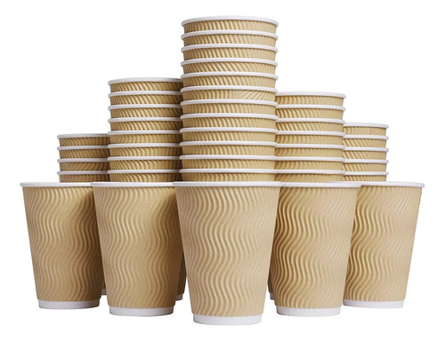 Manguito Corrugado Aislante Desechable Hot Paper Cups_12 Oz.