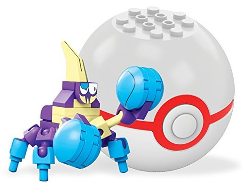 Figuras Mega Construx Pokemon Del Empuje De La Bola Crabrawl