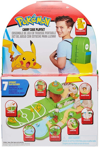 Pokémon Carry Case Playset Mochila Campo Batalha Pikachu 