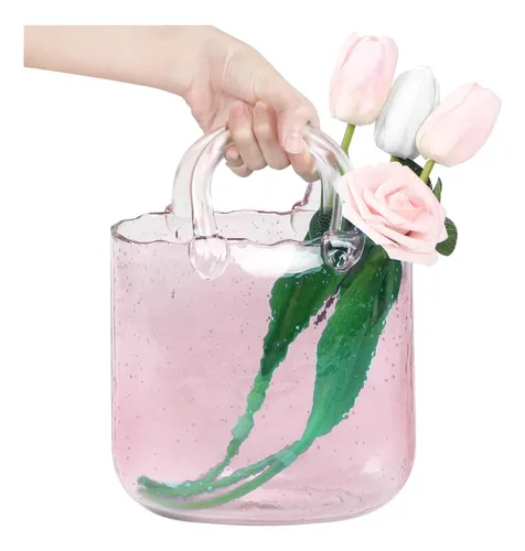 comprar Florero Único Para Flores, Florero Rosa Hecho A Mano Con De