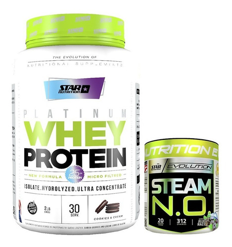 Whey Protein 2 Lb Star Nutrition + Steam No Oxido Nitrico