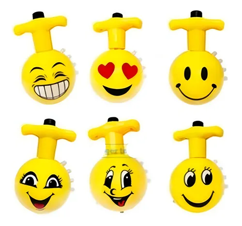 Trompo Luces Emojis Luces Musica Colores Divertido Niños X 6