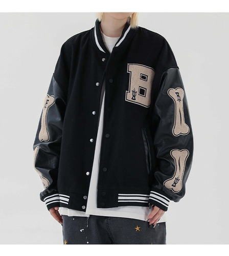 Chaquetas Ss Hip Hop Peludo Hueso Patchwork