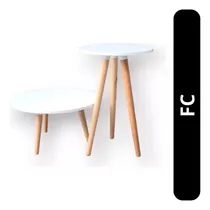 Comprar Set De 2 Mesas De Living Nordico Escandinavo Laqueado 