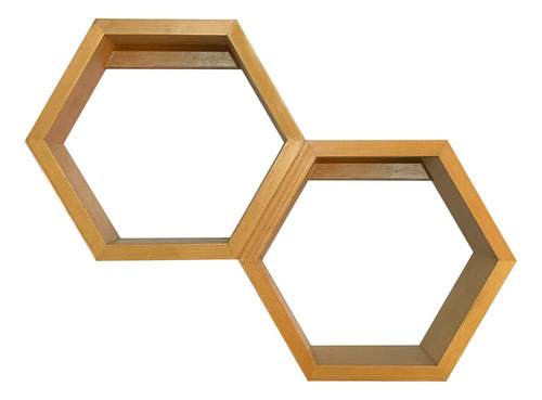 Repisa De Madera Natural En Forma De Hexagono