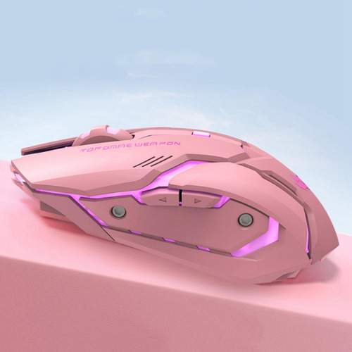 2,4 Ghz Usb Recargable Inalámbrico Led Rosado