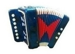 Acordeon De Madera 2 Bajos 7 Botones  Azul J. Meister Mc103