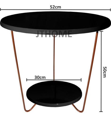 Mesa Lateral Milly Tampos 52cm E 30cm