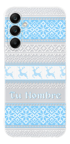 Funda Para Galaxy Ugly Sweater Azul Navideño Con Tu Nombre