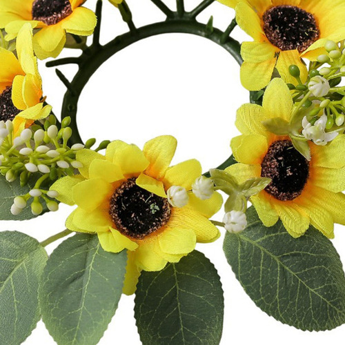 Guirnalda De Velas De Girasol, Corona Realista Para Puerta