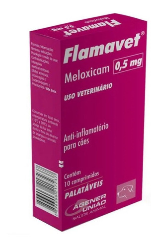 Flamavet 0,5mg  Anti-inflamatório Para Cães 10 Comprimidos