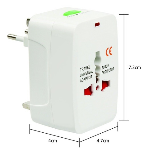 Imagen 7 de 10 de Convertidor Enchufe Ac Viajero / Adaptador Universal Europa