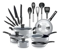 Comprar Juego De Ollas Sartenes Y Utenilios Antiadherente Serenelife