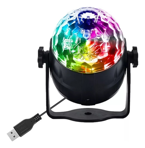 Mini Globo Jogo De Luz Rgb Com Controle Para Festa Dj Usb