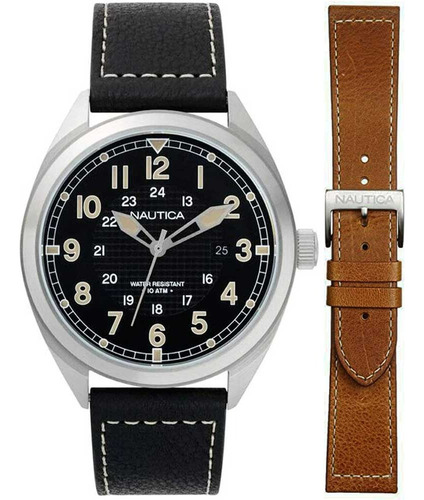 Reloj Nautica Battery Park Napbtp006 Set 2 Correas Original
