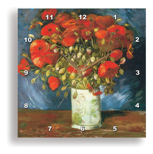 3drose Dpp__2 Poppies By Vincent Van Gogh - Reloj De Pared,.