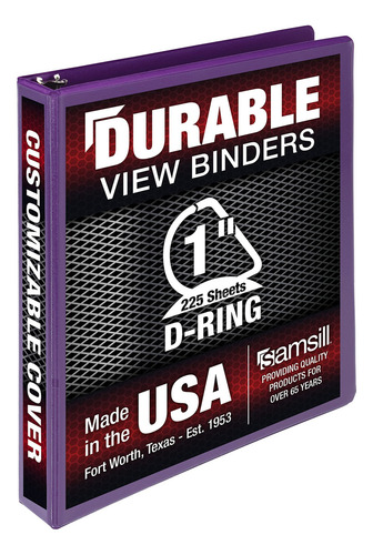 Carpeta Duradera 1 Pulgada Anillos En D Transparente Púrpura