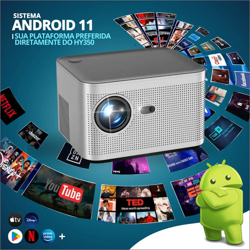 Projetor Portátil Hy350 4k Wifi Hdmi Bluetooth Android Smart