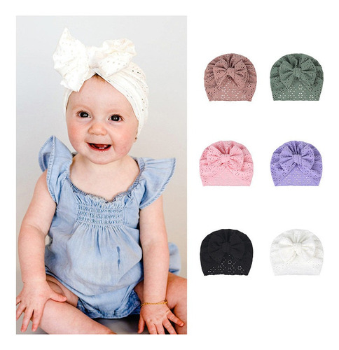 Turbante Diademas Moño Gorritos Para Bebé Niña 6 Piezas