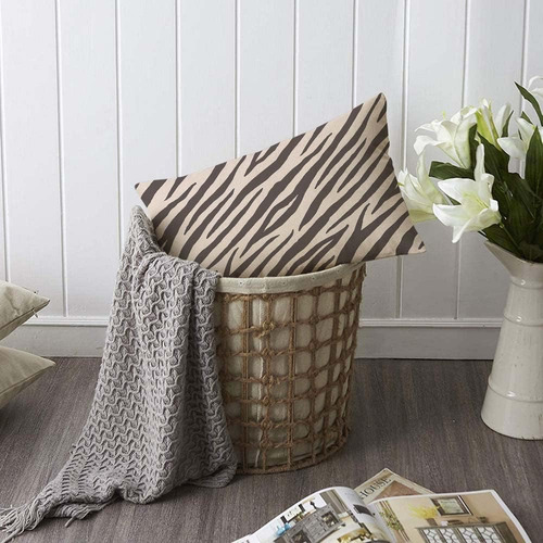Tks Mitlan Brown Zebra Stripe Pillow Covers De 12x20 Pulgada