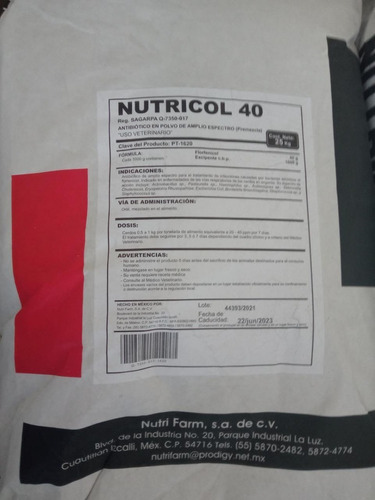 Florfenicol 4% Premezcla Para Alimento Cerdos/pollos 2 Kg