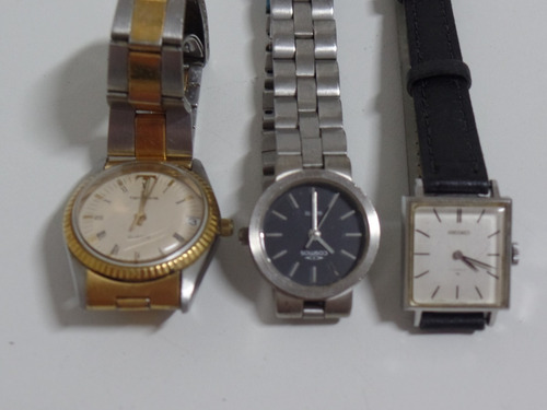 Lote 3 Relogios Femininos Seiko A Corda Cosmos Technos