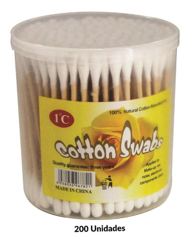Pack 4x: Hisopos Cotonetes X 200 Unidades Palito En Madera