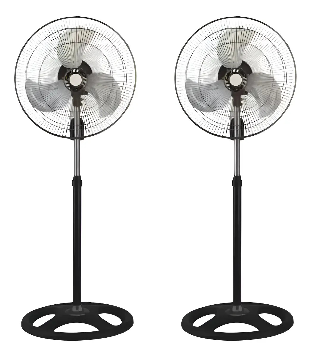 Pack X2 Ventilador de Pie 3 Aspas 50hz Estructura Negro Diámetro 50 Cm Frecuencia 50 Material de las Aspas Metal