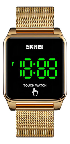Relógio Skmei Digital 1532 Dourado Quadrado Aço 3 Atm