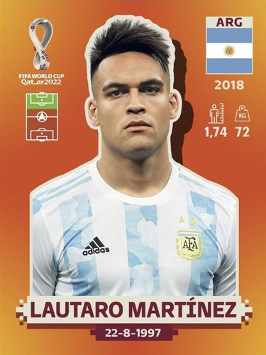 Figurita Mundial Qatar 2022 Panini # Arg18- Lautaro Martínez