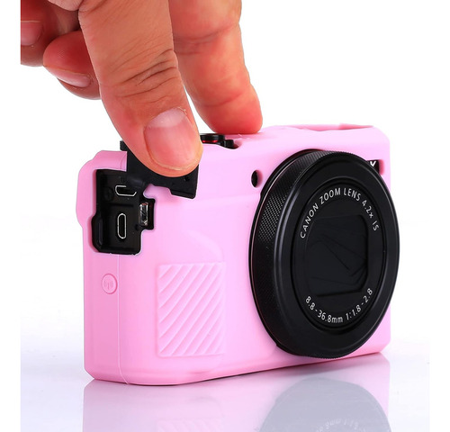Funda Para Canon Powershot G7x Mark Iii Silicona Rosa Suave