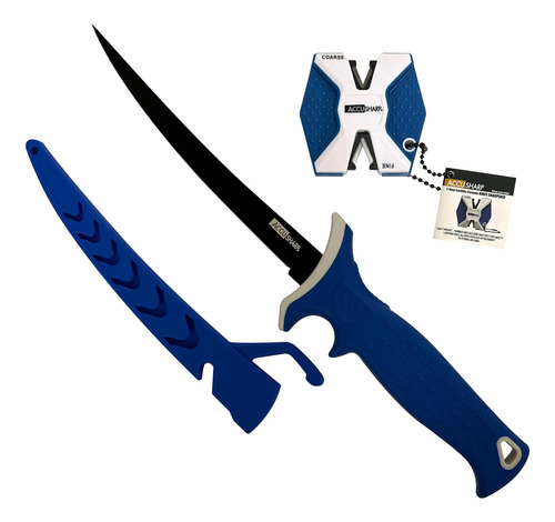 Accusharp Combo: Cuchillo Filete Y Afilador De Filo Experto