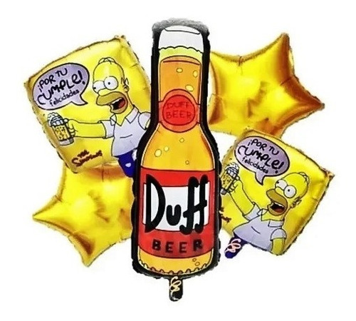 Kit Globos Metalizados Homero, Cerveza Duff