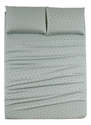Juego De Sábanas Deportivas 3 Piezas Individual Xl Gris Negr
