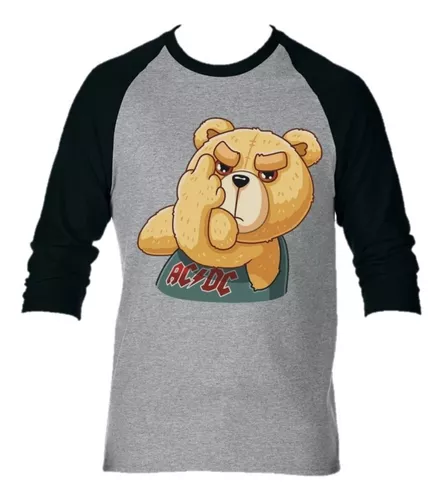 Camiseta  Hombre  Ted Ac Dc Oso   T-shirt Estampada  Niño 